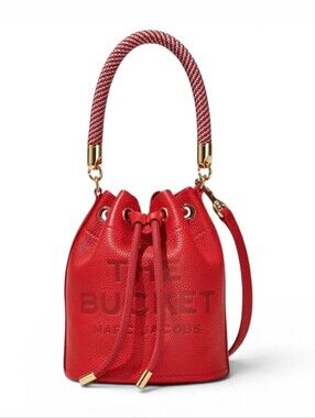 Marc Jacobs The  Bucket  Red Leather Drawstring Bag